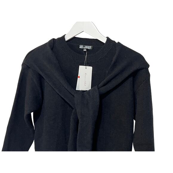 LINE & DOT WOMENS SIZE XSMALL DOUBLE LAYER SWEATER BLACK NEW - Picture 5 of 12